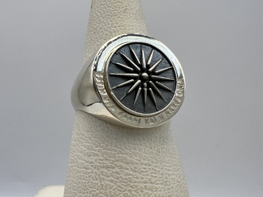Macedonian Star Vergina Sun Solar Symbol Alexander the great Ring Sterling silver 925