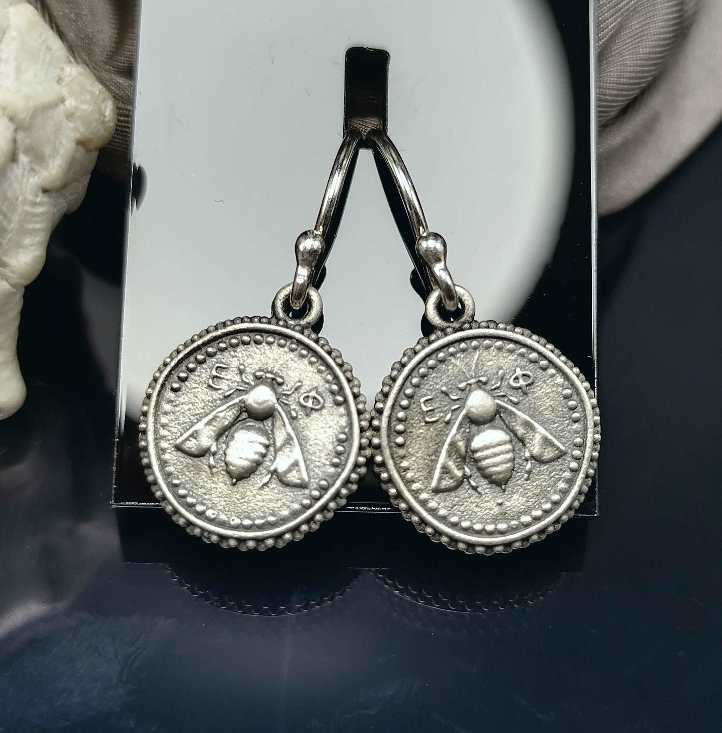 Goddess Artemis Ancient Bee Stag earring Greece Asia Ephesus Tetradrachm coin jewelry handmade