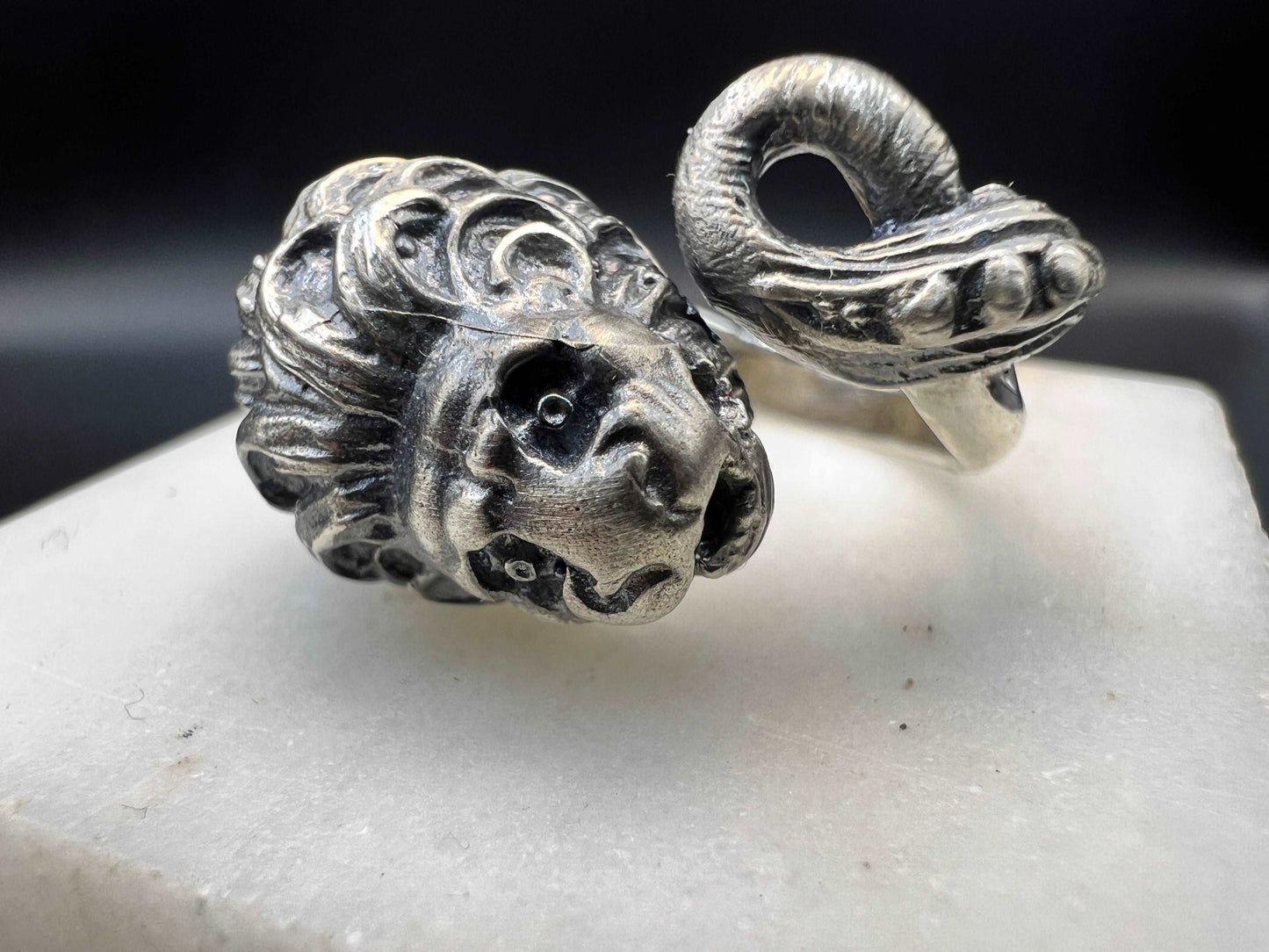 Chimera Lion Sterling Silver 925 Cuff Ring Greek jewelry