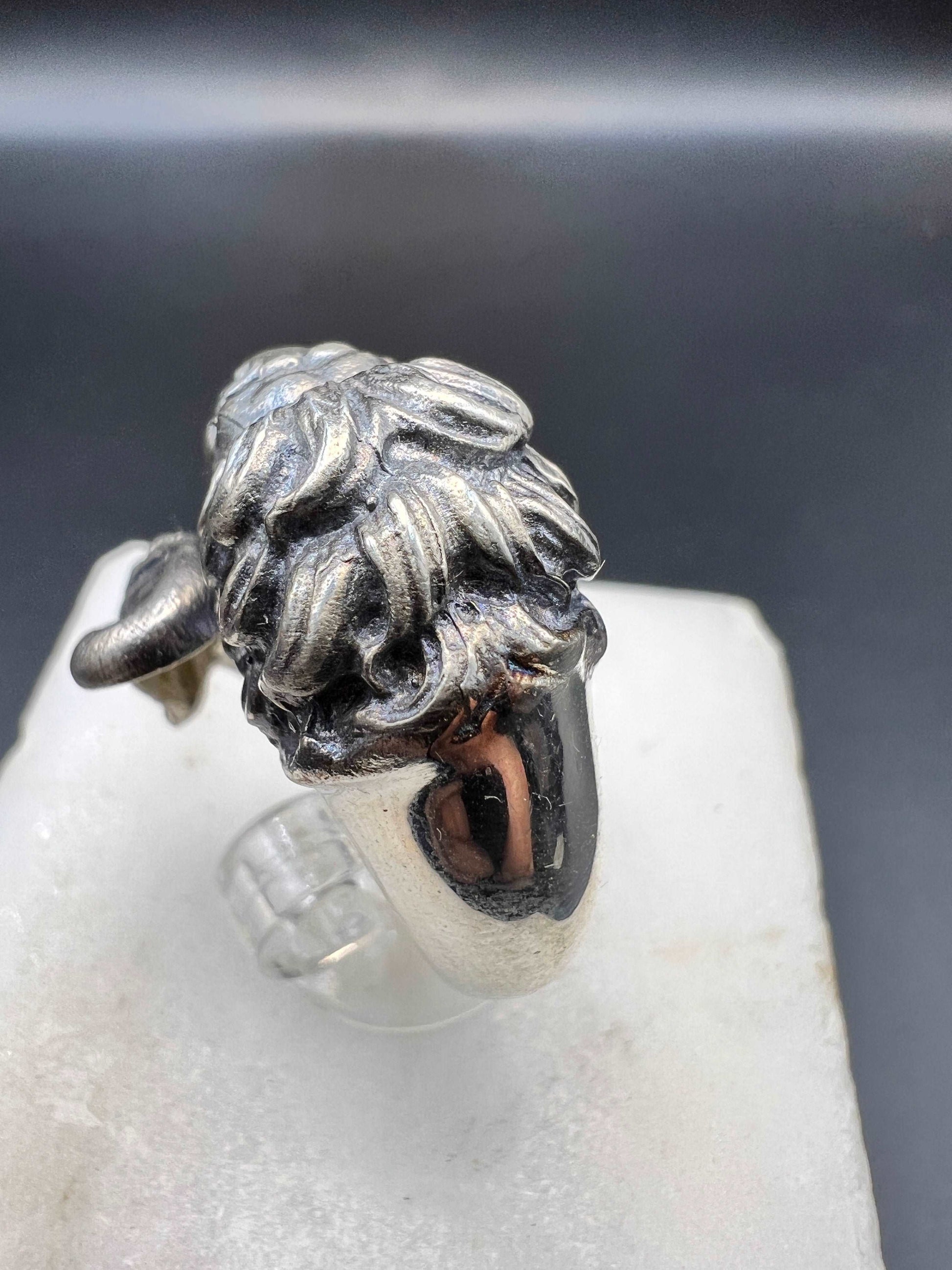 Chimera Lion Sterling Silver 925 Cuff Ring Greek jewelry