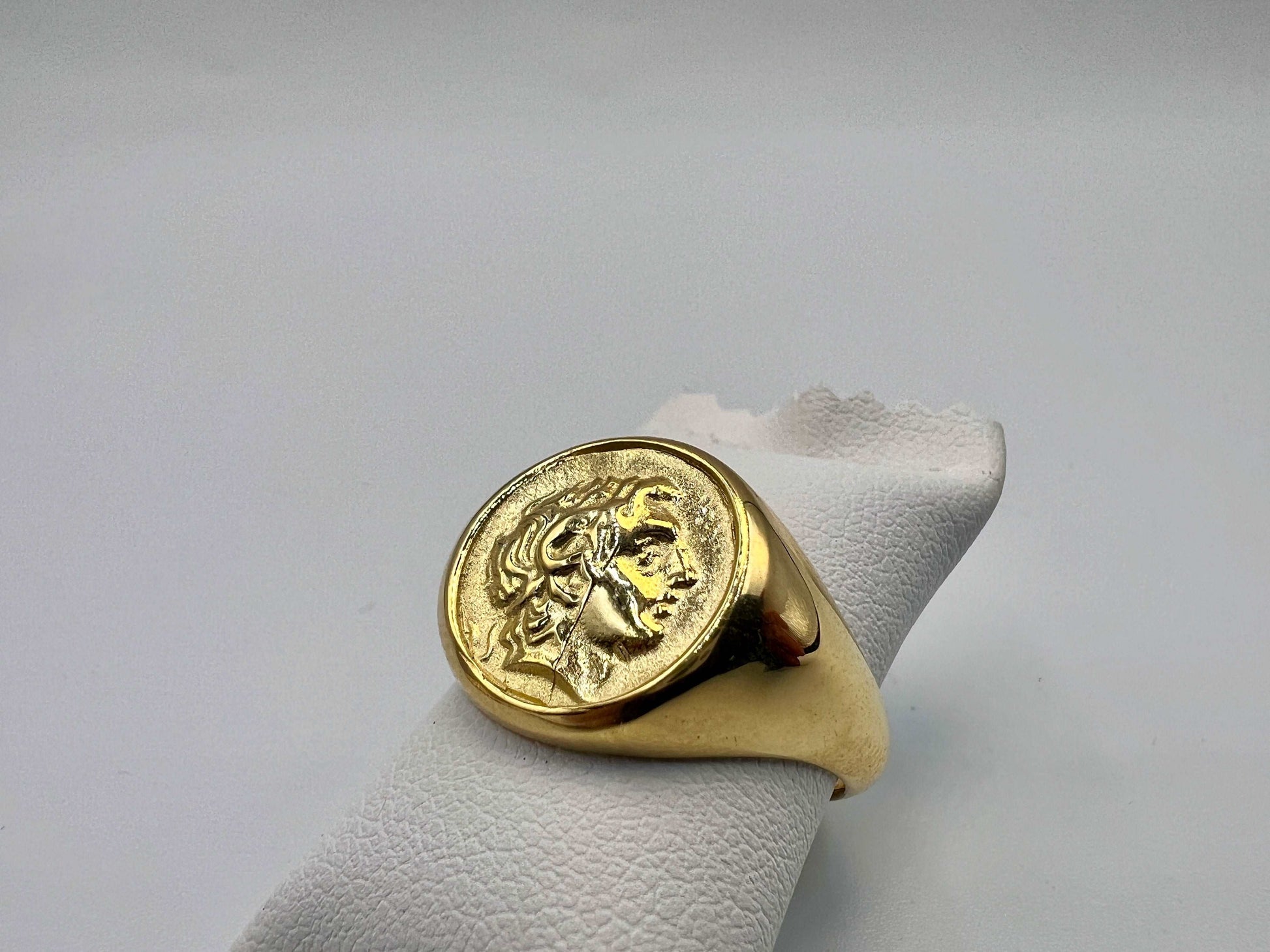 Alexander the Great Solid Gold Signed ring handmade