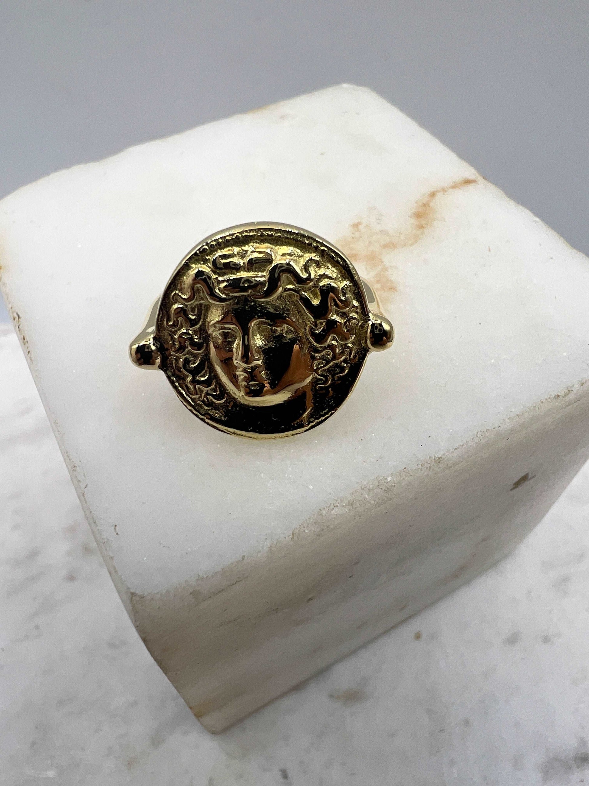 Medusa Gold Ring, Ancient Jewelry, Gold Ring Medusa Ring, Signet Ring, Unisex Ring
