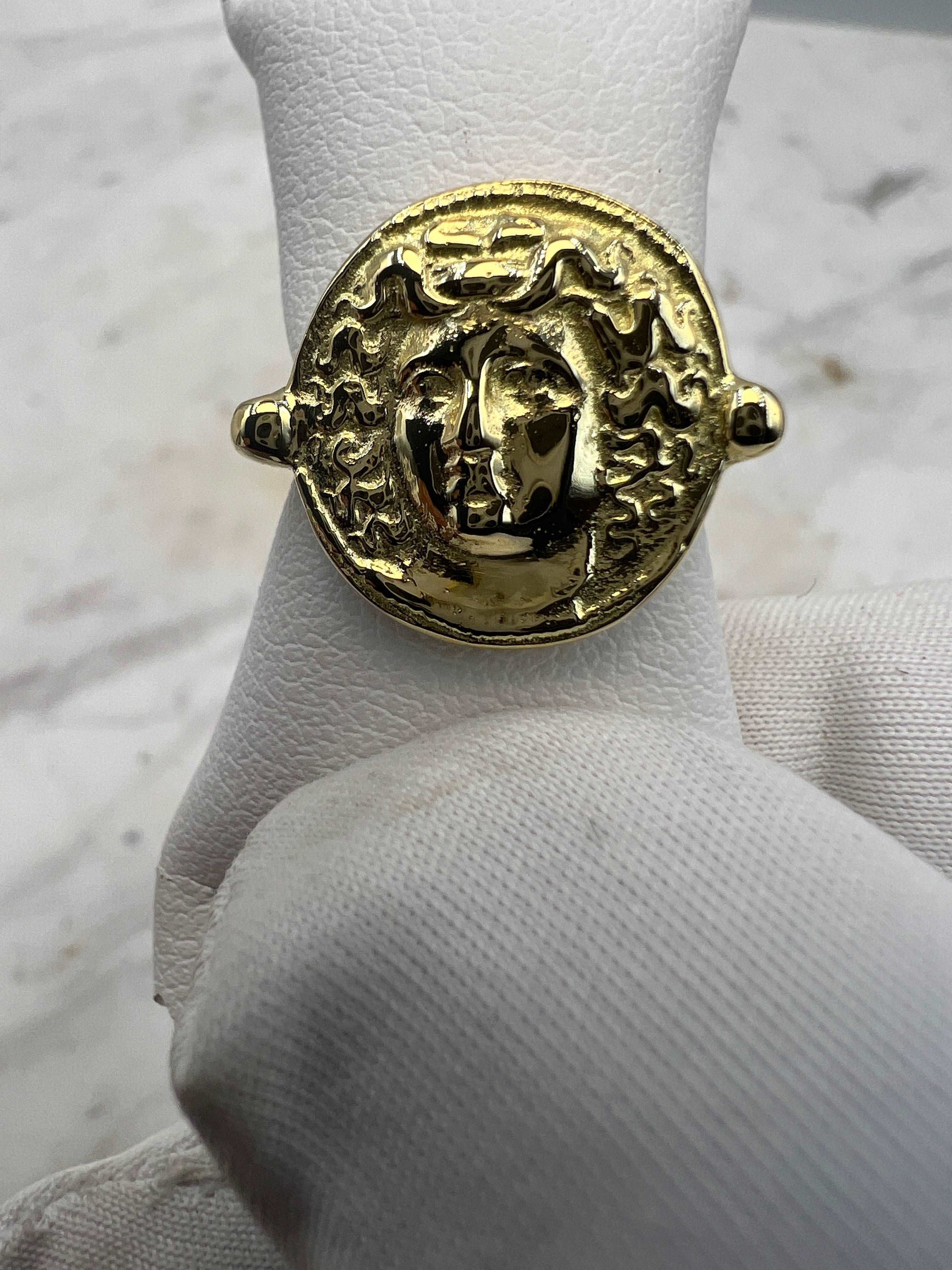 Medusa Gold Ring, Ancient Jewelry, Gold Ring Medusa Ring, Signet Ring, Unisex Ring