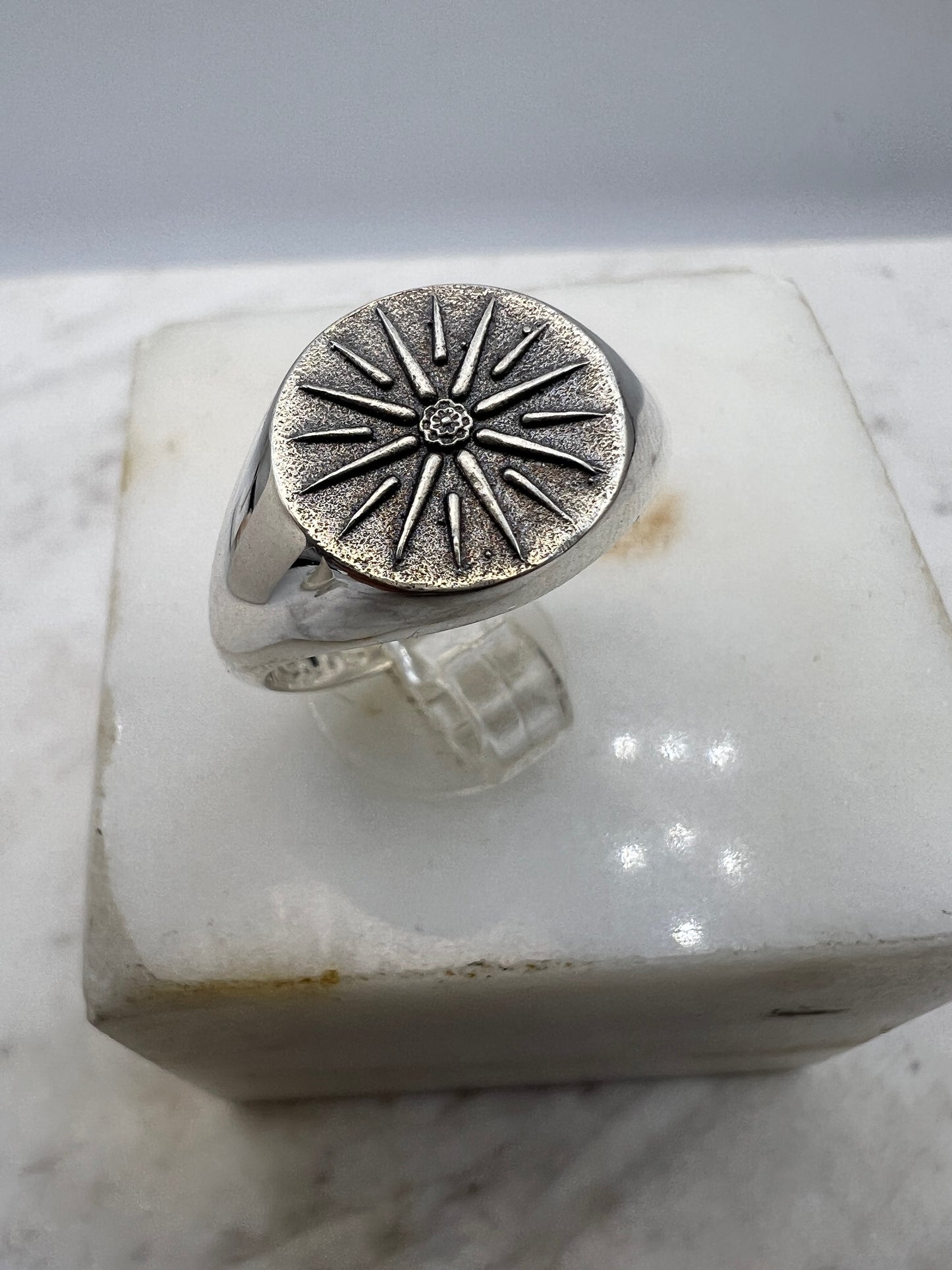 Macedonian Star Vergina Sun signed ring Sterling silver 925