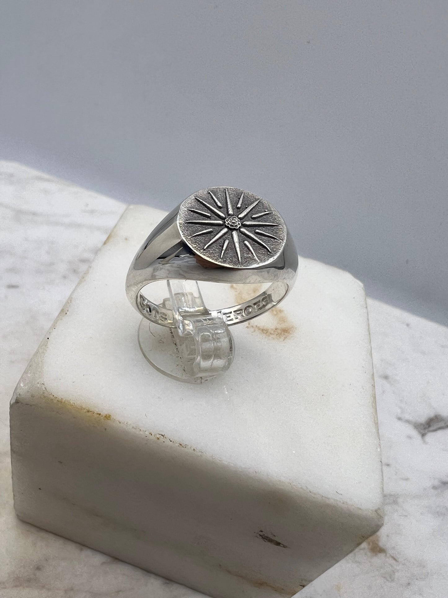 Macedonian Star Vergina Sun signed ring Sterling silver 925