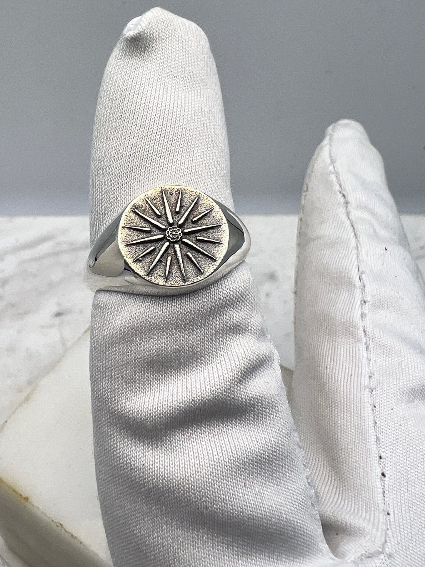 Macedonian Star Vergina Sun signed ring Sterling silver 925