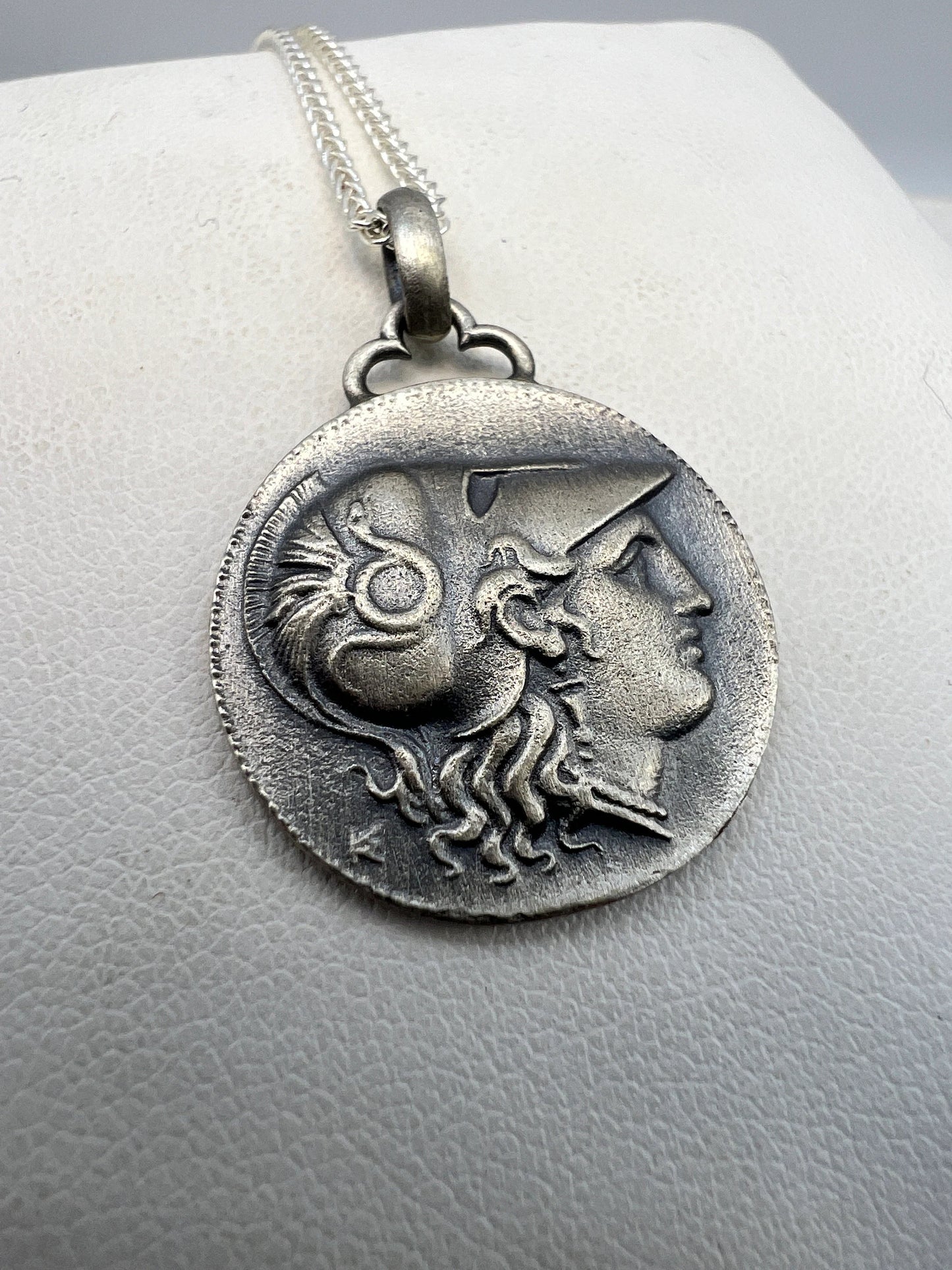 Athena Nike goddess Alexander the great Ancient Coin copy pendant sterling silver 22 mm