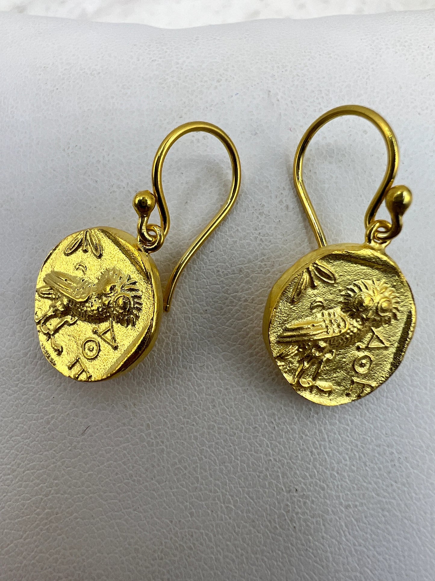 Owl of Athena Earrings Ancient Greek Coin Replica 925 Silver