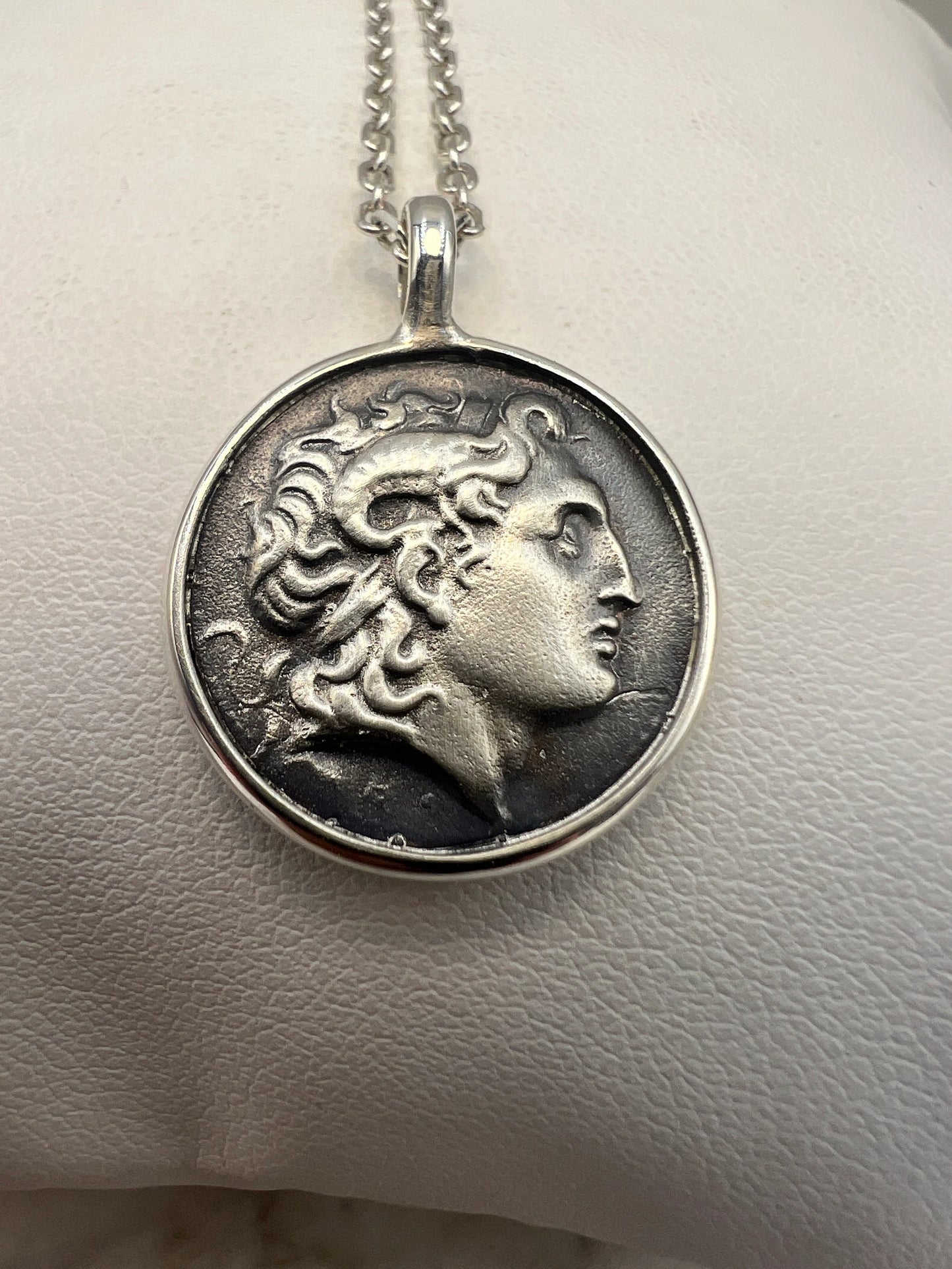 Alexander the great copy Ancient Greek Coin Meander jewelry handmade silver 925