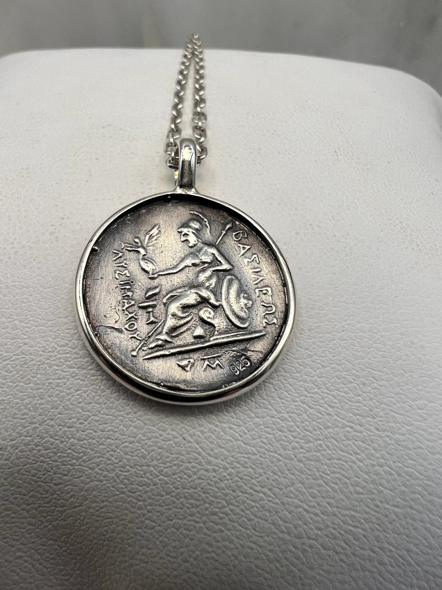 Alexander the great copy Ancient Greek Coin Meander jewelry handmade silver 925