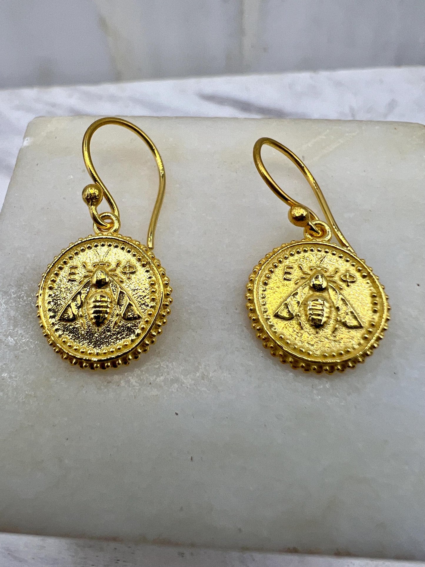 Goddess Artemis Ancient Bee Stag earring Greece Asia Ephesus Tetradrachm coin jewelry handmade (Copy)