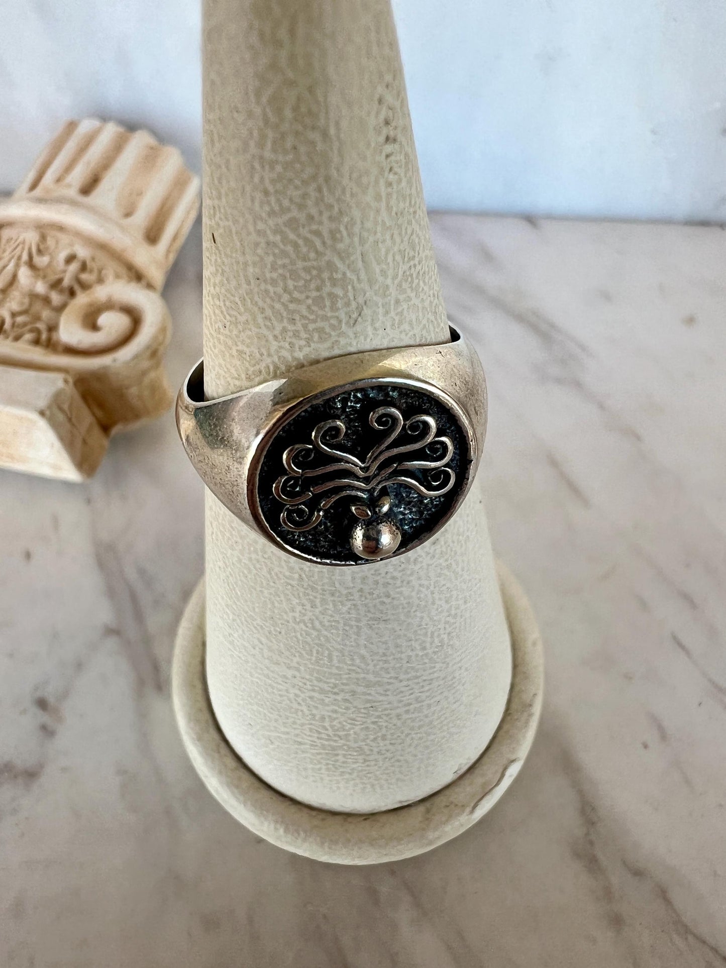 Octopus Signet ring Sterling silver Ancient Greek coin jewelry