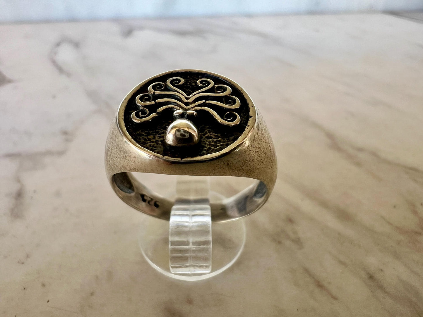 Octopus Signet ring Sterling silver Ancient Greek coin jewelry