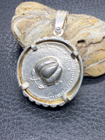 Santorini Delfine antike griechische Münze Schmuck handgefertigt Sterling Silber Anhänger Antike