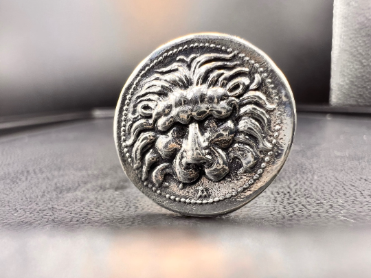 Samos Lion copie pièce de monnaie grecque antique IONIA Octobole boutons de manchette boutons de manchette en argent bijoux pour hommes