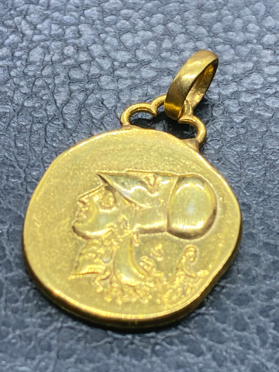 Pégase corinthien statère pendentif pièce de monnaie grecque antique Athéna et Pégase en argent sterling 925 plaqué or