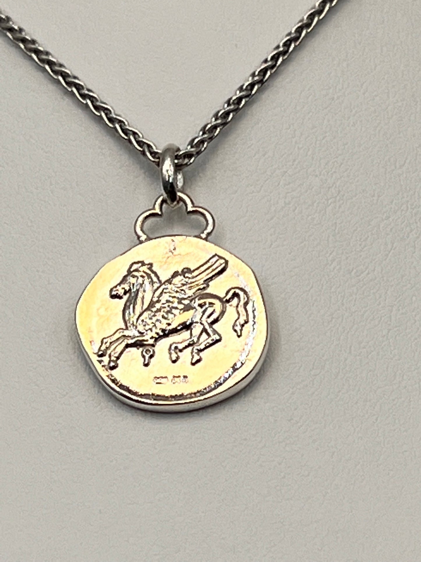 Pegasus Corinthian Stater, ancient Greek coin pendant Athena and Pegasus in sterling silver 925